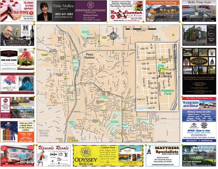 Advertise in new Paso Robles Area Map - Templeton Guide ...